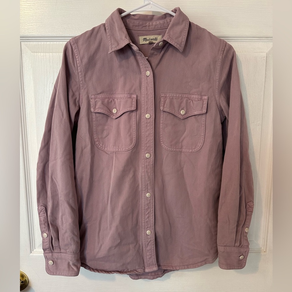 Madewell Lavender Oversized Button-Up Jean Jacket